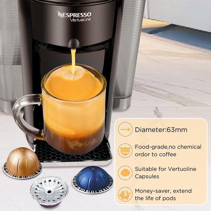 CAPMESSO Aluminum Foils Lids for Vertuo Reusable Pods,Compatible for Refillable Vertuo Pods, 100pcs Coffee Pods Foil Seals Covers(100/package) - Image 3